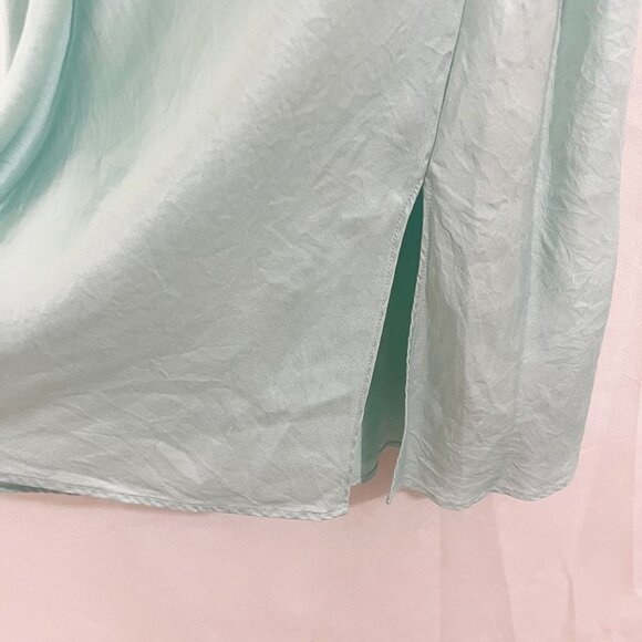 Vintage Victoria's Secret Teal Silk Slip Mini Dress Lingerie - Size Small - Picture 3 of 7